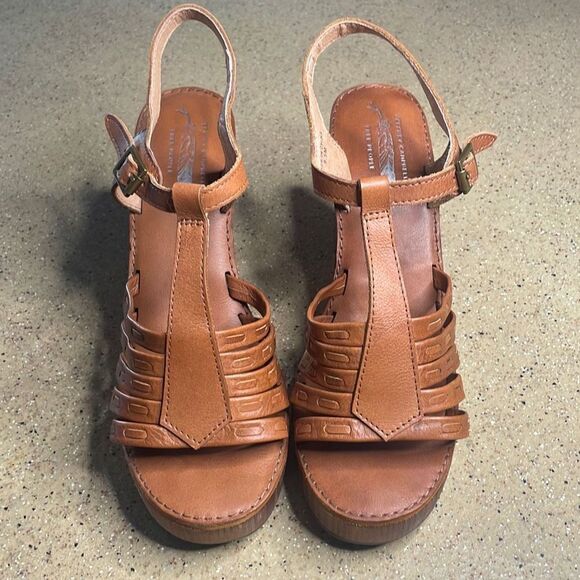 Jeffrey Campbell Free People Wood Platform Leather Sandals 9.5 - Picture 6 of 11